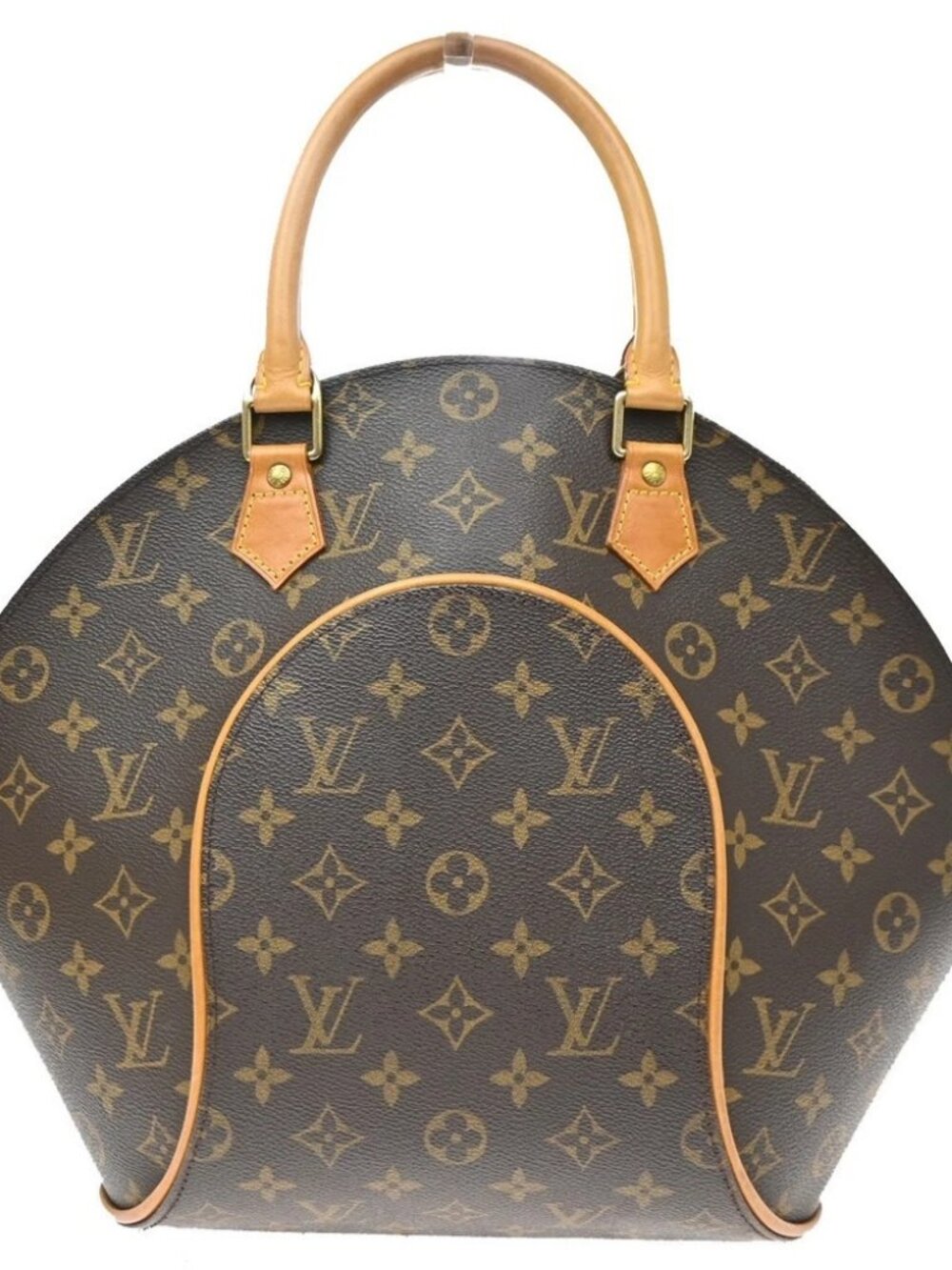 LOUIS VUITTON LV Logo Ellipse MM Hand Bag Monogram Leather Brown - Picture 3 of 16